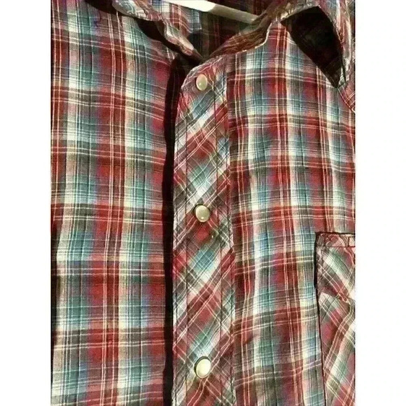 Wrangler Western Shirt Pearl Snap Short Sleeves Striped Collared Size 2XT Men's - Picture 3 of 7
